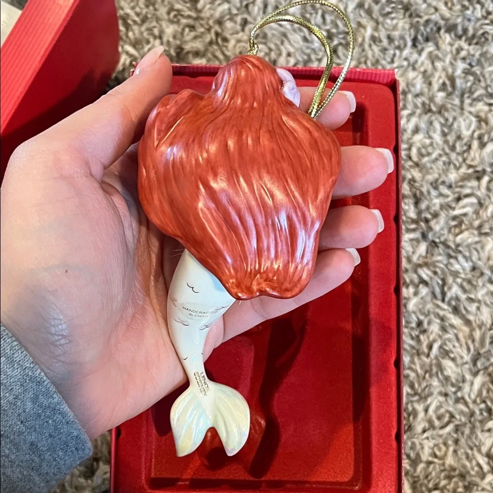 Lenox Holiday Mermaid Ornament with Red and Cream Details - Picture 4 of 4